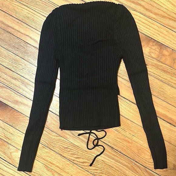 NEW ASTR The Label | Revolve Black Ribbed Cutout Cortana Sweater Small - Picture 6 of 9